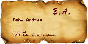 Behm Andrea névjegykártya